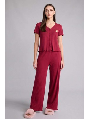 DeFacto Pijama Takımı Ayıcıklı Kısa Kollu Üst ALT H3709AX26SM