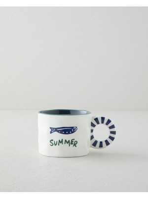 English Home Mariner Blues New Bone China Kupa 260 ml Mavi-yeşil