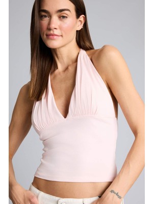 Afra x DeFacto Slim Fit Halter Yaka Atlet F7678AX26SM