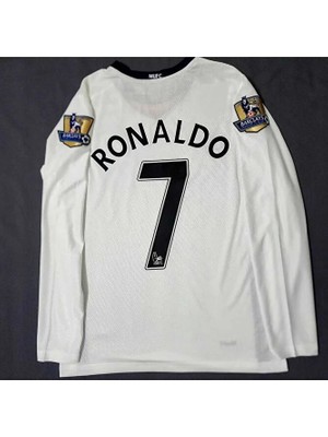 M.unitedd 2008 Moskova Şampiyonlar Ligi Finali Cristiano Ronaldo Forması (Beyaz)
