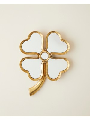 English Home Clover Polyresin Duvar Aksesuarı 19X26 Gold
