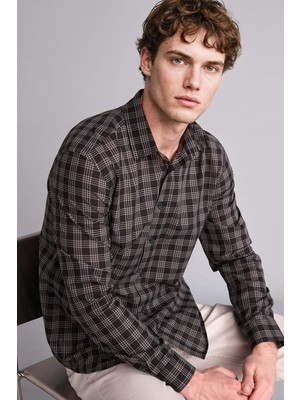 DeFacto Regular Fit Polo Yaka Vual Uzun Kollu Gömlek G5068AX26SM