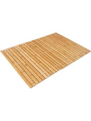 PremiumPort Yumuşak ve Kaydırmaz Bambu Banyo Paspası 60X40 Cm, Şık ve Konforlu Kullanım