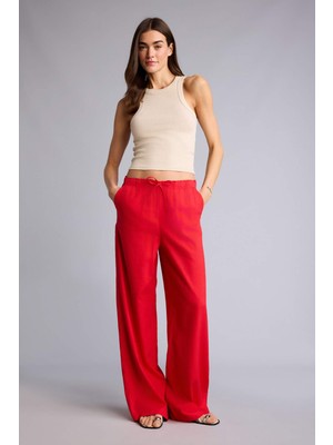 DeFacto Wide Leg Keten Karışımlı Pantolon E1981AX26SM
