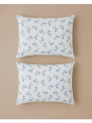 English Home Blue Spring Kolay Ütülenir 2'li Yastık Kılıfı 50x70 cm Mavi