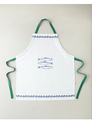English Home Maritime Melody Polyester Mutfak Önlüğü 65x75 cm Beyaz - Yeşil