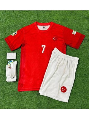 Türkiye Euro 2024 Kerem Aktürkoğlu Çocuk Forması 4'lü Set (Kırmızı)
