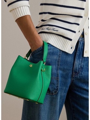 Lauren Ralph Lauren Yeşil Kadın Deri El Çantası 431969365012