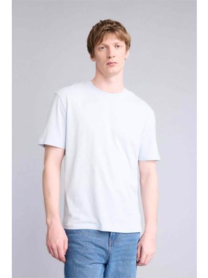 Defacto New Regular Fıt Açık Mavi Erkek T-Shirt V7699AZ/BE174