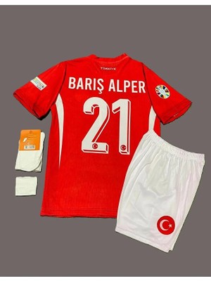 Barış Alper Yılmaz Türkiye Milli Takım Kırmızı Çocuk Forması 4'lü Set