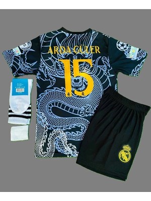 Arda Güler Dragon Özel Tasarımlı R,e,a,l, M,a,d,r,i,d, Çocuk Forması 4'lü Set
