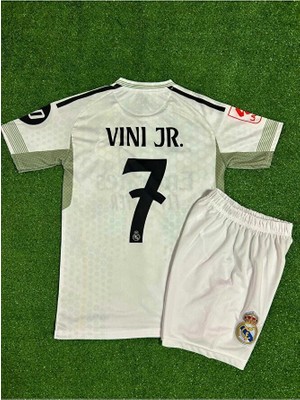 Real Madrid 2025/26 Yeni Sezon Vini Jr. Iç Saha Çocuk Forması 2'li Set