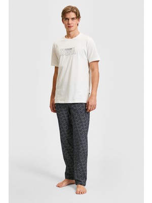 U.s. Polo Assn. Erkek Ekru Pijama Takım 50326148-VR019