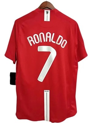 Cristiano Ronaldo 2008 Sezonu Efsane Nostaljik Kırmızı Kısa Kollu Yetişkin Forması