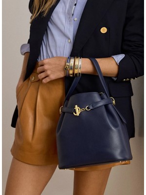 Lauren Ralph Lauren Lacivert Kadın Deri El Çantası 431982787003