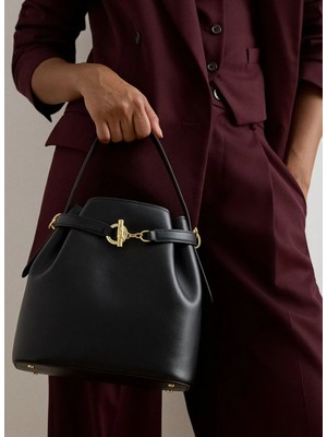 Lauren Ralph Lauren Siyah Kadın Deri El Çantası 431982787001