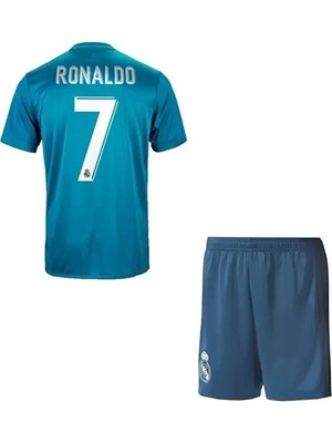 Ronaldo Realmadri'd Turkuaz Ronaldo 2018 Sezon Futbol Çocuk Forması 2'li Set