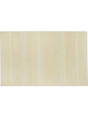 PremiumPort Yumuşak ve Şık Krem Renkli Kalın Çizgili Pamuklu Ayak Havlusu 40X60 cm