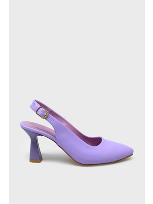 Kanuga Kadın Arkası Açık Topuklu Ayakkabı Lila BB2022-33