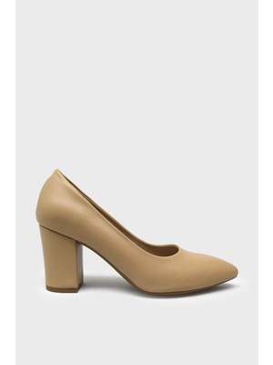 Kanuga Kadın Kalın Topuk Topuklu Ayakkabı Nut BB2023-03