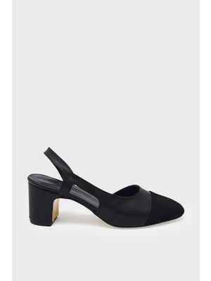Kanuga Kadın Yazlık Topuklu Ayakkabı Siyah SYMS1960