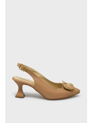 Kanuga Kadın Yazlık Topuklu Ayakkabı Nut BB2023-08