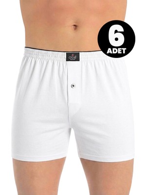 Öts 6'lı Erkek Boxer Düğmeli, Süprem Kumaş (%100 Pamuk)