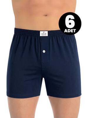Öts 6'lı Erkek Boxer Düğmeli, Süprem Kumaş (%100 Pamuk)