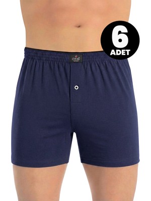 Öts 6'lı Erkek Boxer Düğmeli, Süprem Kumaş (%100 Pamuk)