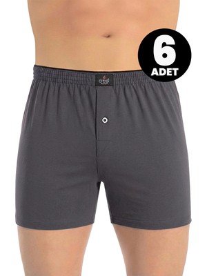 Öts 6'lı Erkek Boxer Düğmeli, Süprem Kumaş (%100 Pamuk)
