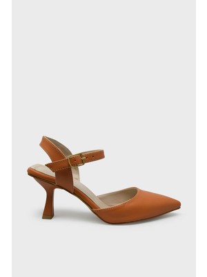 Kanuga Kadın Arkası Açık Topuklu Ayakkabı Turuncu BB2023-23
