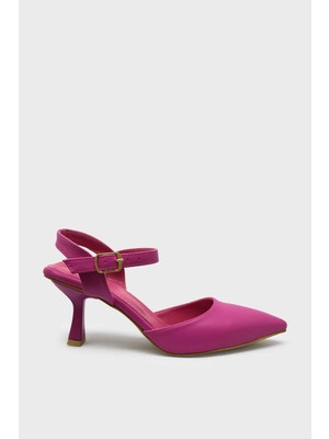 Kanuga Kadın Arkası Açık Topuklu Ayakkabı Fuşya BB2023-23