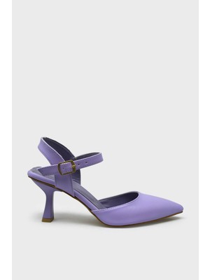 Kanuga Kadın Arkası Açık Topuklu Ayakkabı Lila BB2023-23
