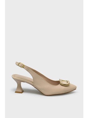 Kanuga Kadın Yazlık Topuklu Ayakkabı Bej BB2023-08