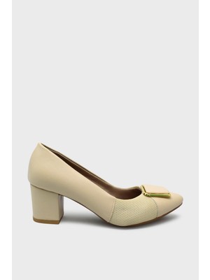 Kanuga Kadın Topuklu Ayakkabı Bej LPA904