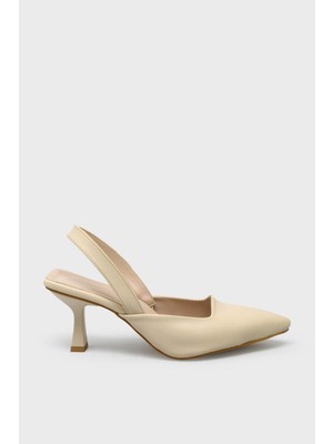 Kanuga Kadın Yazlık Topuklu Ayakkabı Bej LPA1940