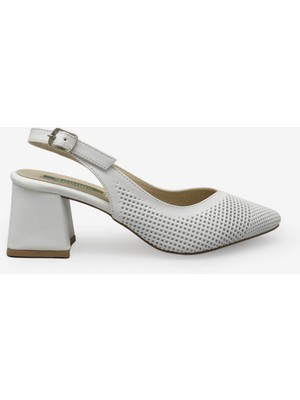 Kanuga Kadın Yazlık Kalın Topuk Ayakkabı Beyaz LPA311