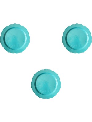 Omeyva Mika Sert Plastik Tabak Parti Davet Sunum Servis Tabağı - 26 Cm. - Turkuaz - 6 Adetlik 3 Paket