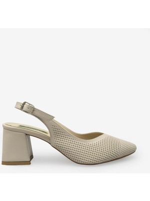 Kanuga Kadın Yazlık Kalın Topuk Ayakkabı Bej LPA311