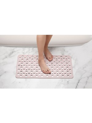PremiumPort Yumuşak Pembe Banyo Paspası ve Kaydırmaz Duş Mat 36X66 cm