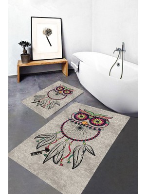 PremiumPort Yumuşak ve Şık 2'li Banyo Paspas Takımı, 100X60 ve 60X50 cm