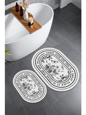 PremiumPort Şık ve Ince Yıkanabilir Banyo Paspası, Kaymaz Tabanlı, Modern Tasarım