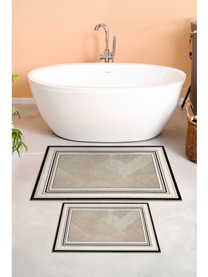 PremiumPort Şık ve Yıkanabilir Ince Kaymaz Tabanlı Banyo Paspası