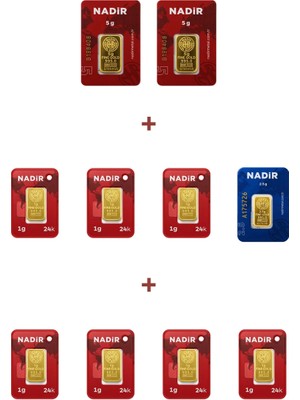 Nadir Gold 24 Ayar 19,5 Gram Altın (2 Ad 5 Gram Altın + 1 Ad 2,5 Gram Altın + 7 Ad 1 Gram Altın )