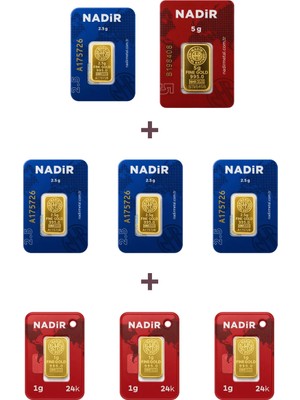 Nadir Gold 24 Ayar 18 Gram Altın (1 Ad 5 Gram Altın + 4 Ad 2,5 Gram Altın + 3 Ad 1 Gram Altın )
