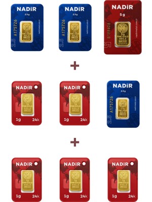 Nadir Gold 24 Ayar 17,5 Gram Altın (1 Ad 5 Gram Altın + 3 Ad 2,5 Gram Altın + 5 Ad 1 Gram Altın )
