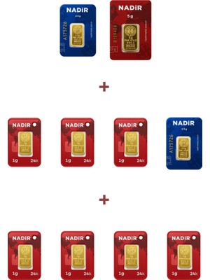 Nadir Gold 24 Ayar 17 Gram Altın (1 Ad 5 Gram Altın + 2 Ad 2,5 Gram Altın + 7 Ad 1 Gram Altın )