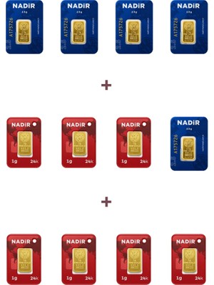 Nadir Gold 24 Ayar 19,5 Gram Külçe Altın (5 Adet 2,5 Gram Külçe Altın + 7 Adet 1 Gram Külçe Altın )