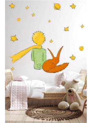 MarkEntegra -Küçük Prens ve Sarı Yıldızlar Çocuk Bebek Odası Sticker Seti