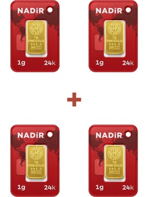 Nadir Gold 24 Ayar 4 Gram Külçe Altın (4 Adet 1 Gram Külçe Altın )
